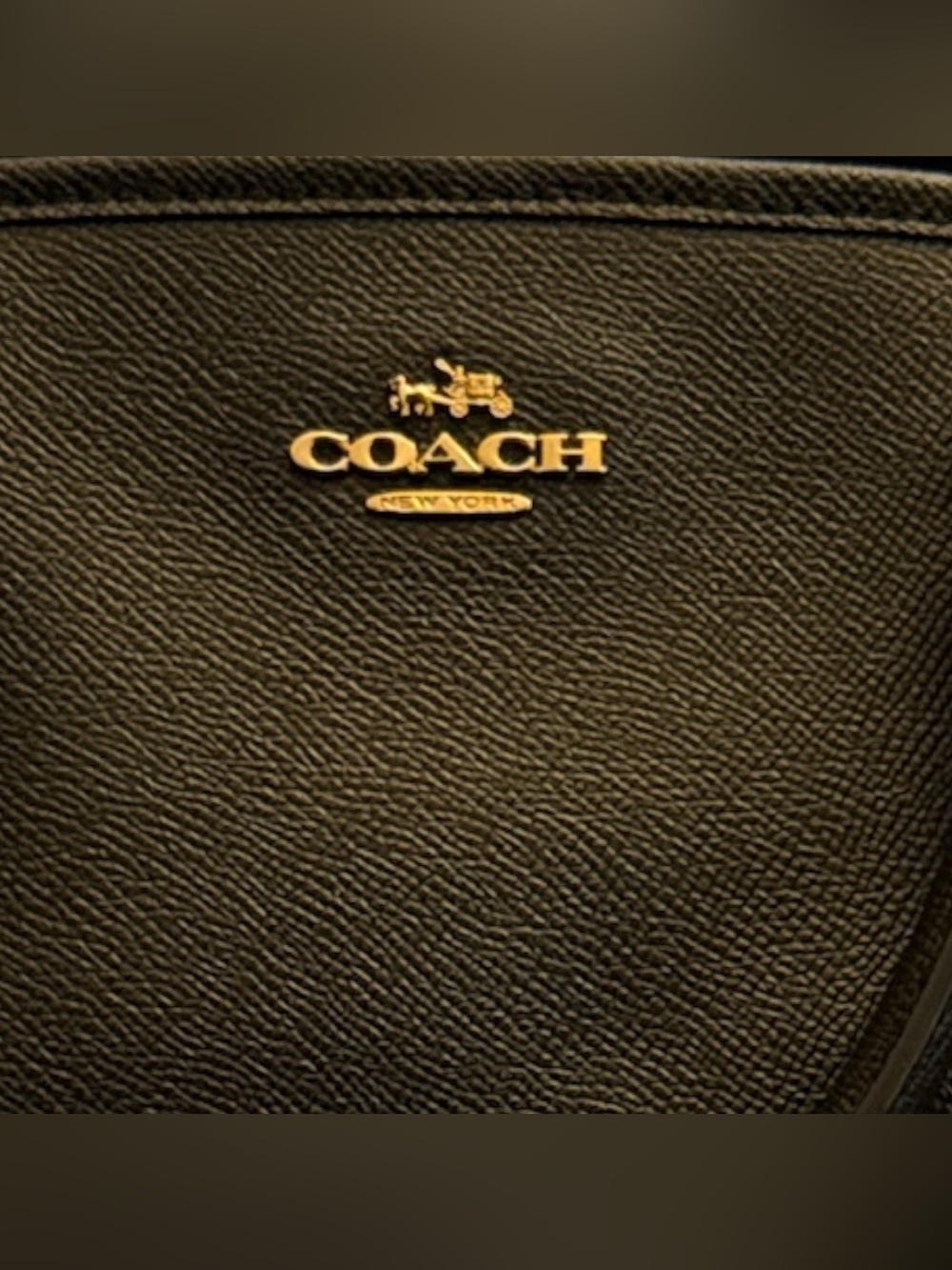 COACH F57527 SMALL MARGOT CARRYALL CROSSGRAIN LEATHER BLACK HANDBAG WITH WALLET - Picture 3 of 16